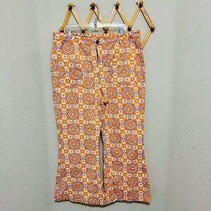 Lucy & Yak Orange Floral Flared Jeans Size W40